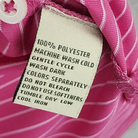 Donald Ross Mens Pink Striped Golf Polo Shirt Size XL 100% Polyester 30GT - Picture 5 of 7